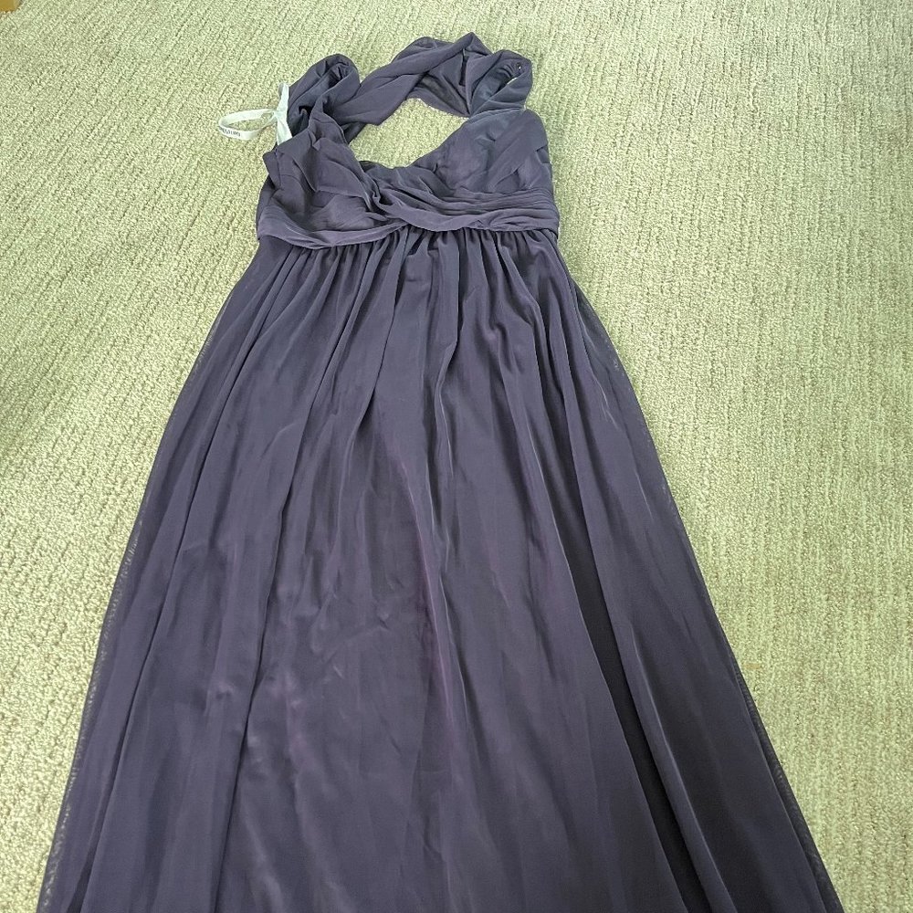 David's bridal purple dress with cowl back size 2 - worn once, great condition!